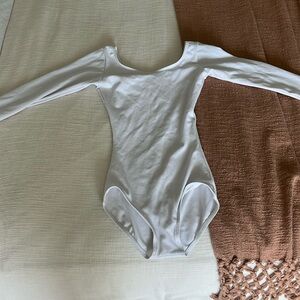 White Capezio Longsleve Bodysuit
